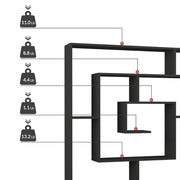 Estantería con 5 estantes, color light mocha, 129x125x22 cm