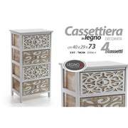 Cajón de cajones de múltiples usos 4 Cajones de madera 40 x 29 x 73 H CM