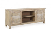 Mueble bajo 2 puertas Mayra de madera natural 150x40x60h cm