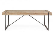 Mesa urbana industrial Garrett con tapa de madera
