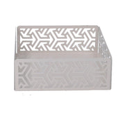 Servilletero de metal cuadrado blanco flechas cm16,5x16,5x5,5