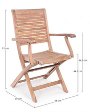 Silla de madera estilo natural con reposabrazos