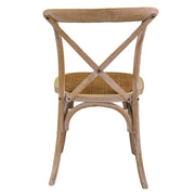 Silla apilable cruz madera natural 51x55x46,5 - 89h cm
