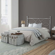 Cama doble de hierro con estructura de cama de hierro SOSPIRO Blanco 166x203x h128 cm