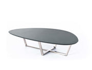 Mesa de centro en mdf gris oscuro y base de metal 140x80x32h cm