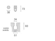 Calp.D.3,8 - 2,5W Led * 4000K línea hangar acero