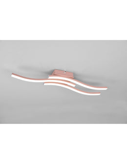 Luz de techo moderna 3 varillas Led 4000k Route Rose Gold Trio Lighting