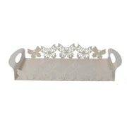 Bandeja metal crema rectangular mariposa cm41x20h6,5