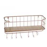 Estante de madera y metal marrón oxidado cm59x18h31