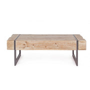 Mesa de centro industrial Garrett con tapa de madera