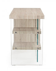 Escritorio bilbao de madera y vidrio templado 120x50x76h cm