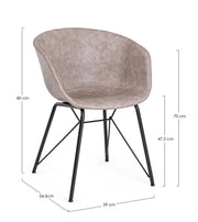 Silla Warhol vintage polipiel beige 59 x 54,5 x 80 cm