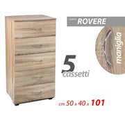 Camplio de la habitación 5 Cajones Oak como COMO CM 50 x 40 x 101 H