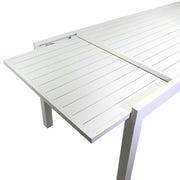 Mesa de jardín extensible de aluminio blanco cm 90 x 210-280 xh 73
