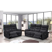Sofá 3 plazas con 2 recliners eléctricos gris oscuro 198 x 92 x 109 cm