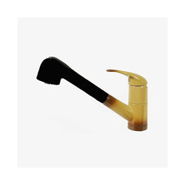 Grifo monomando para lavabo Pani terra di france con ducha extraíble negro