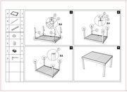Mesa de jardín extensible de aluminio blanco cm 90 x 210-280 xh 73