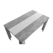Mesa de comedor color cemento con inserto reversible blanco o negro 138x80xh.74 cm