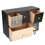 Bandeja madera maorí rectangular 1+4 cajones cm33x12h27,5