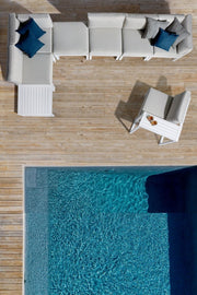 Sillón de esquina de jardín blanco Marinel