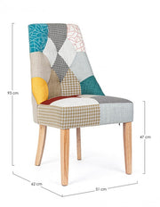 2x silla de madera tapizada estilo Fusion