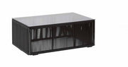 Mesa de centro exterior Kloe negra con tapa de cristal