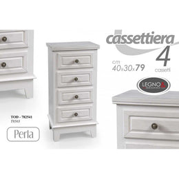 Muebles Cajas ajustadas de cajones COMO WHITE 4 CAJAS 40 x 30 x 79 H CM