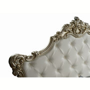 Cama de matrimonio barroca con contenedor de ecopiel SAVOIA Blanco Plata 194x209x h 140 cm