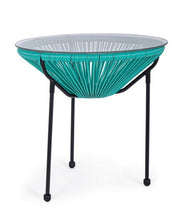 Mesita Parker Atol con tapa de cristal D50 cm