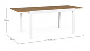 Mesa extensible 140-200x90 blanca en aluminio