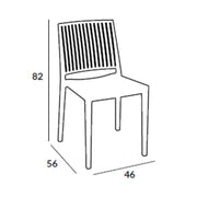 Silla Bars en Polipropileno Verde Oliva Resistente a los Rayos UV y la Humedad L46 x P56 x A82