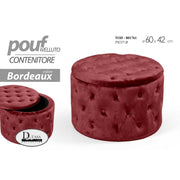 Bordeaux retro contenedor pouf operable 60 cm