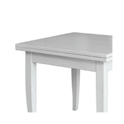 Mesa extensible cuadrada de madera maciza color blanco 90x90-180 cm