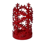 Portavasos de metal rojo copo de nieve redondo cm ø8h20