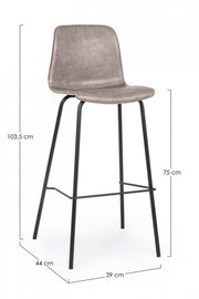 Taburete de bar vintage efecto piel beige Kyra 39 x 44 x 103,5 cm