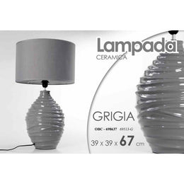 Lámpara de mesa gris moderna Lúmina de cerámica 39 x 39 x 67 H CM