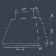 Campana extractora DIAMANTE de acero inoxidable bruñido 110 cm