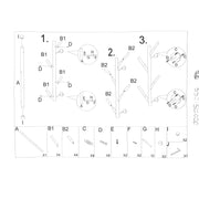 Percha metal negro 4 plazas cm19x18h63