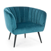 Peacock de sillón de terciopelo azul clásico