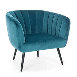 Peacock de sillón de terciopelo azul clásico