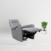 Sillón reclinable eléctrico efecto nobuk gris claro 82 x 98 x 109 cm