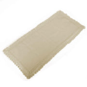 Mantel de camino de tela crema con puntilla rectangular cm45x100