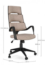 Silla de oficina ejecutiva moderna Bart en tela gris