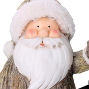 Papá Noel resina con farol gris 25,5x17h44cm