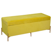 Banco de terciopelo amarillo cm115x40h45
