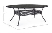 Mesa ovalada Ivrea en aluminio antracita 200x150 cms