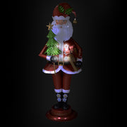 LED rojo metal Papá Noel cm40x30h135