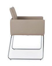 Silla con reposabrazos en polipiel Tortora SIXTY 60x54x h80.5 cm