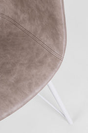 Warhol silla vintage de piel sintética blanco beige 59 x 54,5 x 80 cm