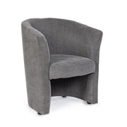 Sillón en madera y tela Antracita BELICE 64,5x63x h76 cm